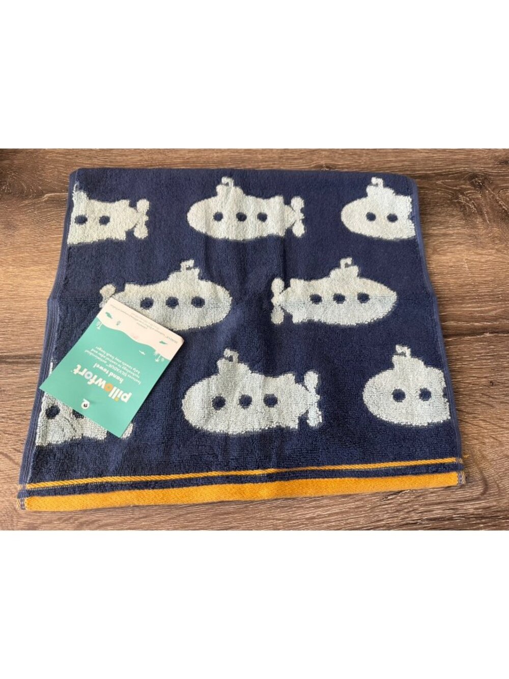 Submarine Kids' Hand Towel Pillowfort 15" x 26" Blue New W6
